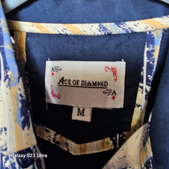 Alfani Men's Blue and Cream Dress Shirt - Picture 2 of 7